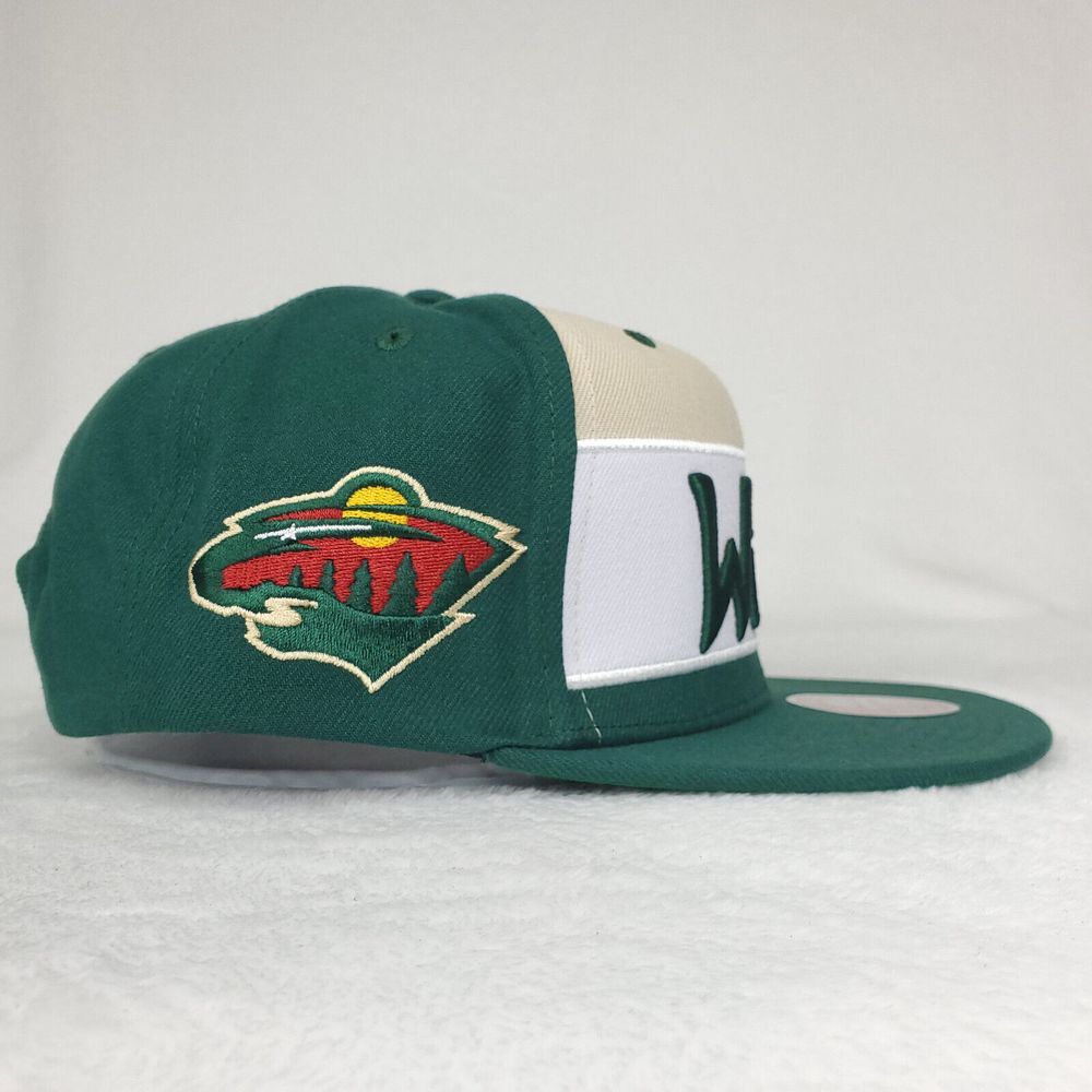 Minnesota Wild Mitchell & Ness NHL Snapback Hat Cap 3D Logo Green White NWT - Picture 4 of 8